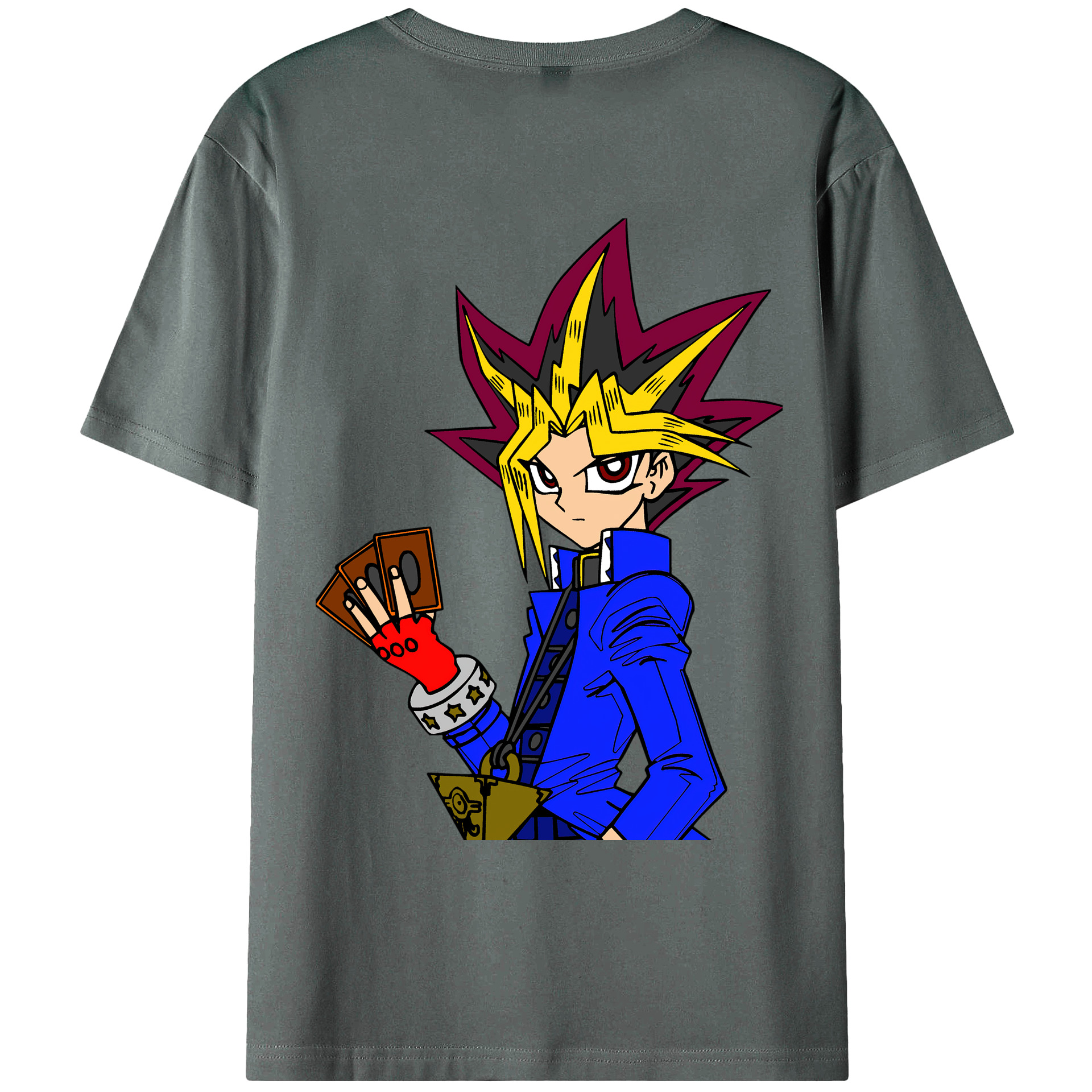 （画像用） 遊☆戯☆王 Yu-Gi-Oh! 綿100％ メンズ半袖Tシャツ（バックプリント） 通気性